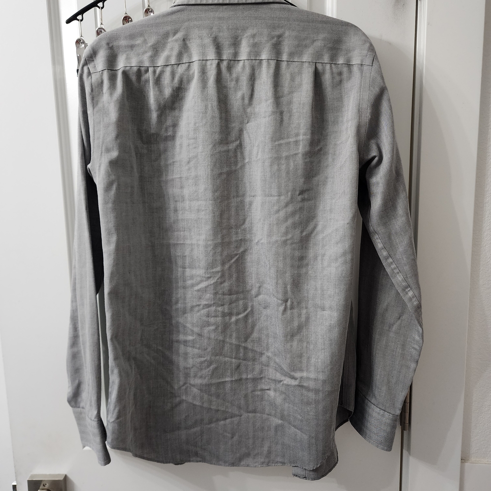 Merona Herringbone Button-Up Shirt in Grey - Picture 3 of 4
